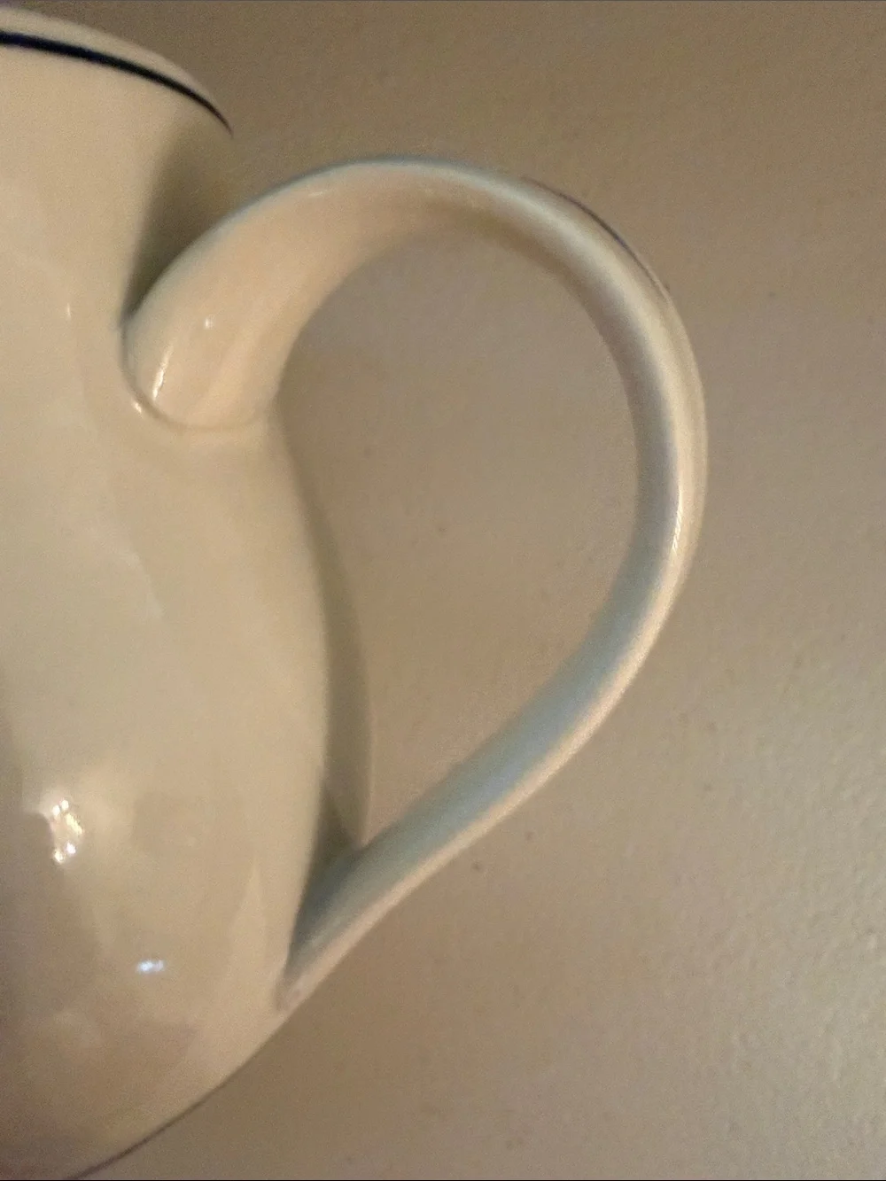Anthropologie Molly Hatch Cream Ceramic Llama Coffee Mug with Blue Illustration
